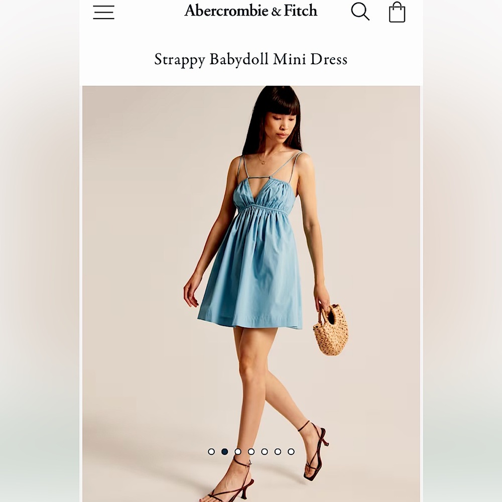 NWT - Abercrombie - ✨ Strappy Babydoll Mini Dress ✨ - Blue - Size M